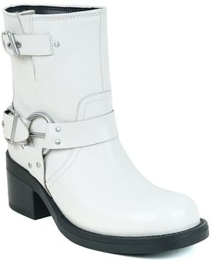 Kenneth Cole Stride Leather Bootie - White