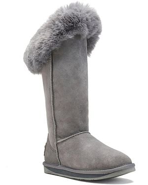 Australia Luxe Foxy Tall Suede Boot - Gray