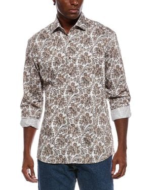 Eterna Printed Dobby Modern Fit Shirt - Grey