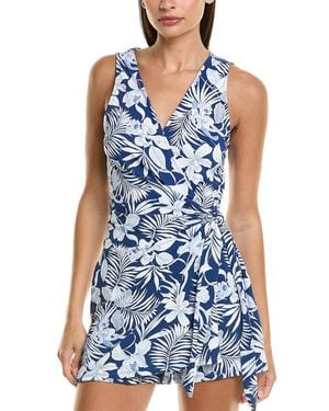 Tommy Bahama Island Blooms Wrap Romper - Blue