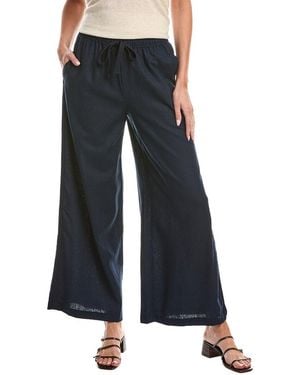 Max Studio Drawstring Linen-Blend Pant - Blue