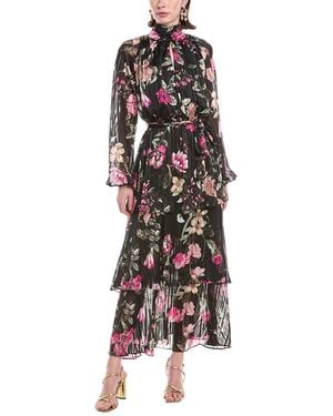 Rachel Roy Mae Chiffon Midi Dress - Black