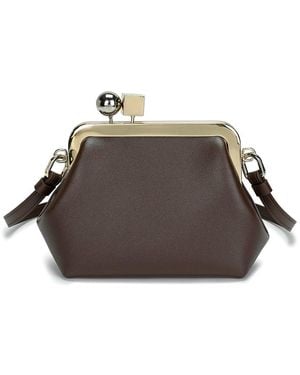 Tiffany & Fred Paris Frame Leather Shoulder Bag - Brown