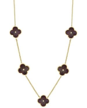 Effy Fine Jewelry 14K 0.04 Ct. Tw. Diamond & 11Mm Pearl Necklace - Natural