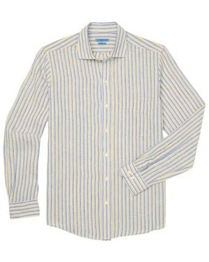 J.McLaughlin Gramercy Modern Fit Linen Shirt - White