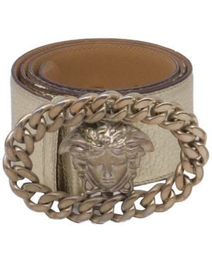 Versace Medusa Leather Belt (Authentic Pre-Loved) - Brown