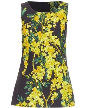 Dolce & Gabbana Beaded Floral Tunic, Size It (Authentic Pre-Loved) - Yellow