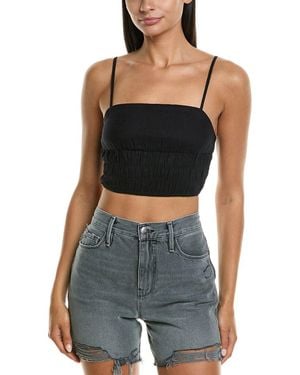Onia Air Smocked Linen-Blend Tank - Black