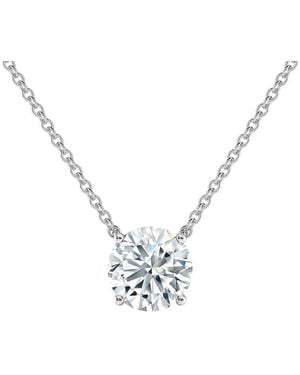 Sabrina Designs Lab Grown Diamonds 14K 4.00 Ct. Tw. Lab-Grown Diamond Solitaire Necklace - Metallic