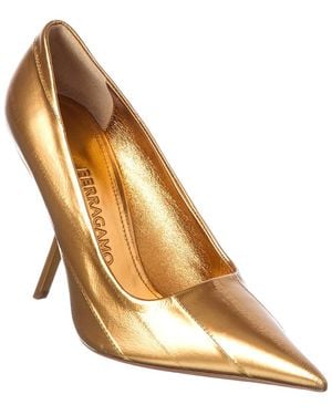 Ferragamo Leather Pump - Metallic
