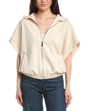 Joseph Ribkoff Short Sleeve Dolman Zip Jacket - Natural