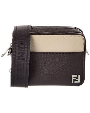 Fendi Squared Leather Camera Case Organizer - Black