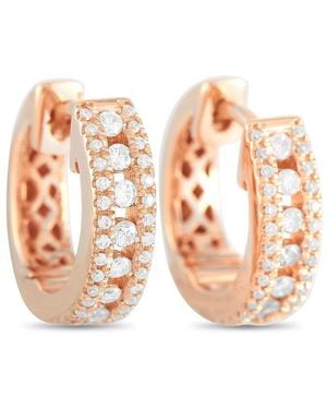 Diamond Select Cuts 14k 0.35 Ct. Tw. Diamond Hoops - Pink