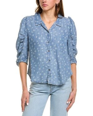 Splendid Puff Sleeve Top - Blue