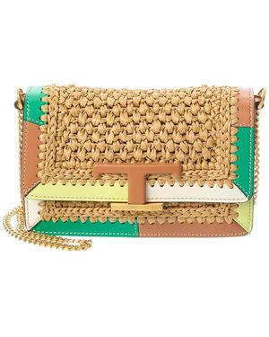 Tod's Leather & Straw Belt Bag - Yellow