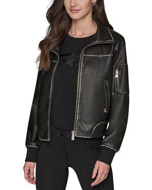 KARL LAGERFELD Faux Leather Jacket - Black