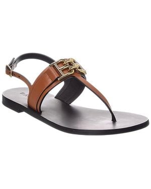 Bally Logo Positano Leather Flat Sandal - White