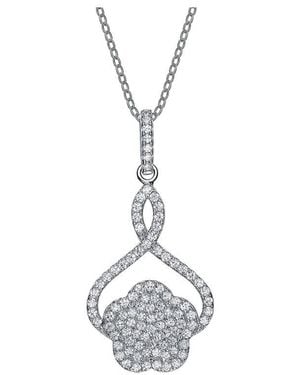 Genevive Jewelry Silver Cz Pendant - White