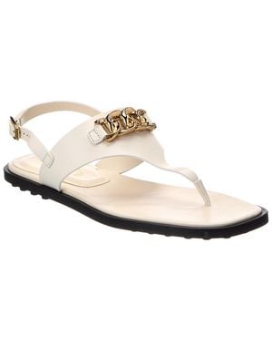 Tod's Gomma Leather Sandal - White