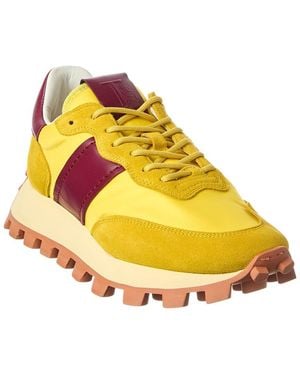Tod's Logo Leather Trainer - Yellow