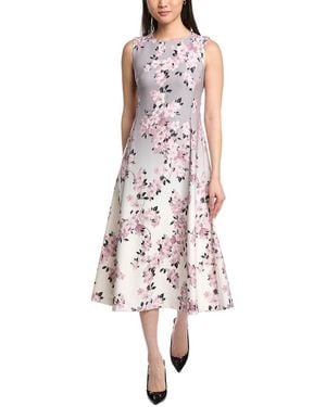 Anne Klein Printed Scuba Midi Dress - Pink