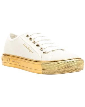 Ferragamo Tully Leather Trainer - Metallic
