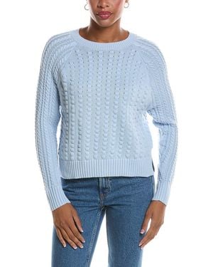 Autumn Cashmere Popcorn Raglan Crewneck Jumper - Blue