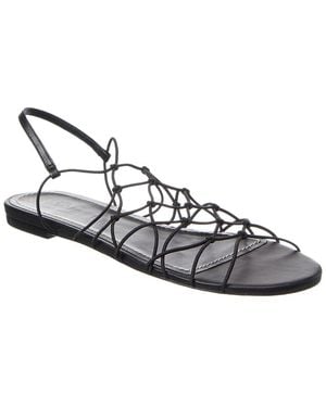 STAUD Gio Knot Leather Sandal - Metallic