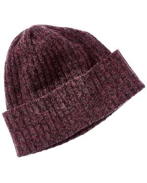 Portolano Tweeded Cashmere Hat - Purple