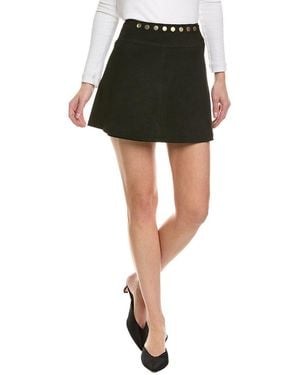 Cynthia Rowley Suede Wrap Mini Skirt - Black