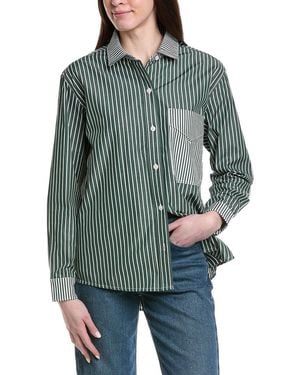 Hudson Jeans Oversized Button Down Shirt - Green