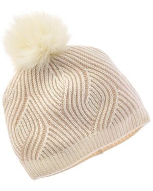 Sofiacashmere Sofiacashmere Travelling Rib Cashmere Hat - Natural