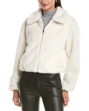 Cece Zip Front Short Blouson Jacket - White