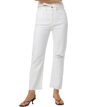Hudson Jeans Jade Torn Straight Crop Jean - White