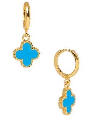 Saachi Clover Charm Earrings - Blue