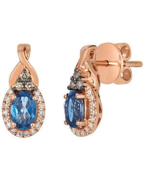 Le Vian Le Vian 14K Rose 1.17 Ct. Tw. Diamond & London Topaz Earrings - Multicolour