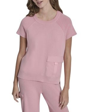 DKNY Crew Neck Pocket Top - Purple