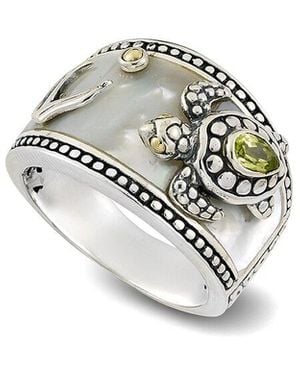 Samuel B. 18K Peridot & Pearl Ring - White