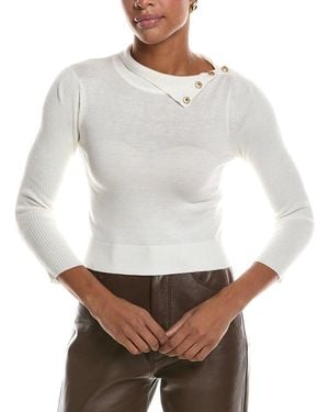 L'Agence Kamdyn Crop Mock Neck Top - White