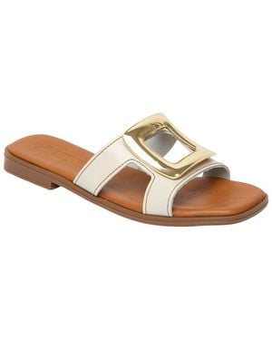 Menina Step Brisa Leather Slide - White