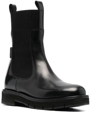 Ferragamo Cleated-Sole Leather Chelsea Boot - Black