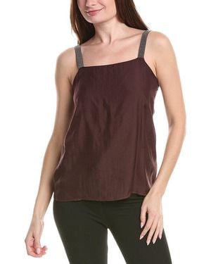 Fabiana Filippi Shoulder Strap Silk Top - Purple