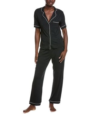SLEEP RIOT 2Pc Pant & Shirt Sleep Set - Black