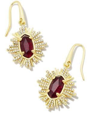 Kendra Scott Grayson Sunburst 14K Plated Drop Earrings - Metallic