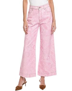 Etro Dancer Print Wide-Leg Jean - Pink
