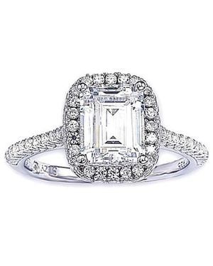 Suzy Levian CZ Jewelry Suzy Levian Cz Halo Ring - White