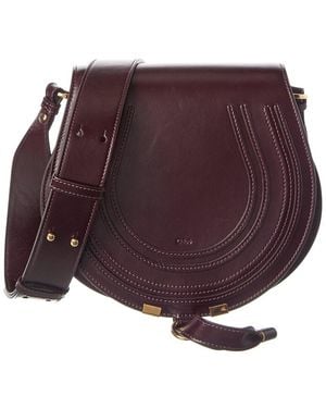 Chloé Marcie Leather Saddle Bag - Purple
