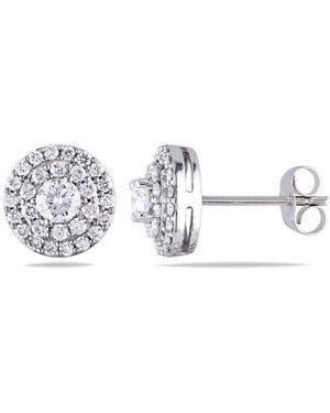 Rina Limor 14K 0.98 Ct. Tw. Diamond Halo Earrings - Metallic