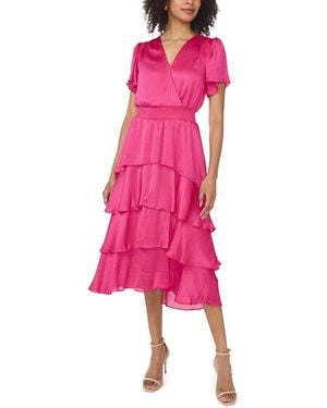 Vince Camuto Surplice Tiered Maxi Dress - Pink