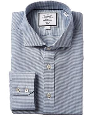 Charles Tyrwhitt Non-iron Cambridge Weave Cutaway Classic Fit Shirt - Blue